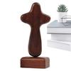 Magnetic Base Crosses Figurine Portable Crucifix Sculpture Wood Cross Statue  Living Room
