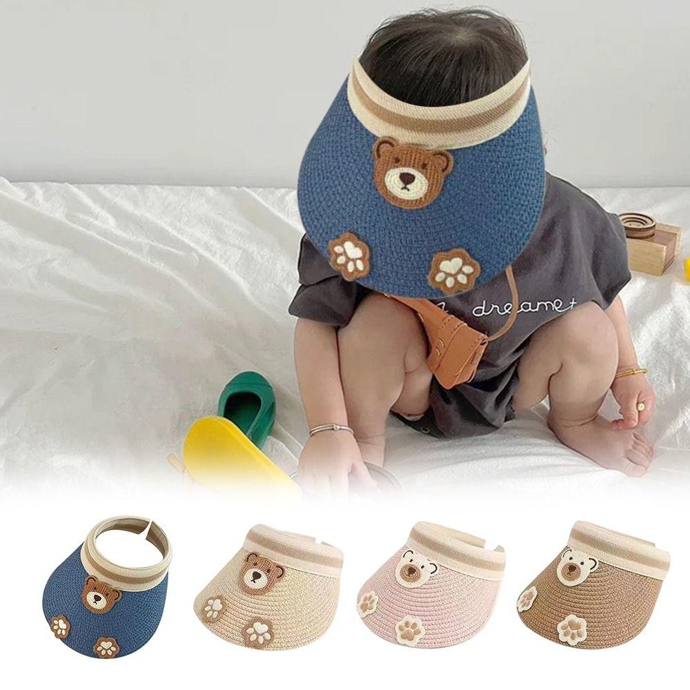 

Breathable Children Sunshade Hat UV Protection Straw Cap Cute Outdoor Sunscreen Hat Summer темно-синього кольору