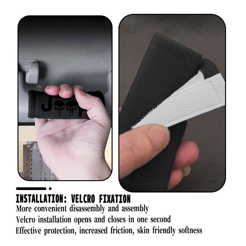 For Jeep Car Interior Suede Roof Handle Plush Protective Cover Auto Accessories Cherokee Patriot Liberty Wrangler JK JL AKX1