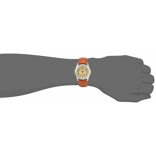 Citizen Q&Q Watch Analog Solar Waterproof Leather Strap Men's Brown H044-303