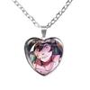 Solivan Brugmansia Sol 'The Kid At the Back' Anime Glass Cabochon Heart Shaped Pendant Necklace Charm Jewelry Gift
