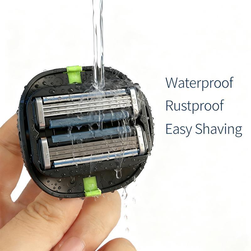 Men'S Convenient Multi-Blade Shaver Effortless Bald Head & Body Hair Grooming For Unisex Washable Shave Clean In One Strok