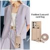 Crossbody-Geldbörse mit Kartenhalter, Handyhülle für Samsung Galaxy S25 Ultra S24 FE S23 S22 Plus, Umhängeband, Handschlaufe, Lederhülle