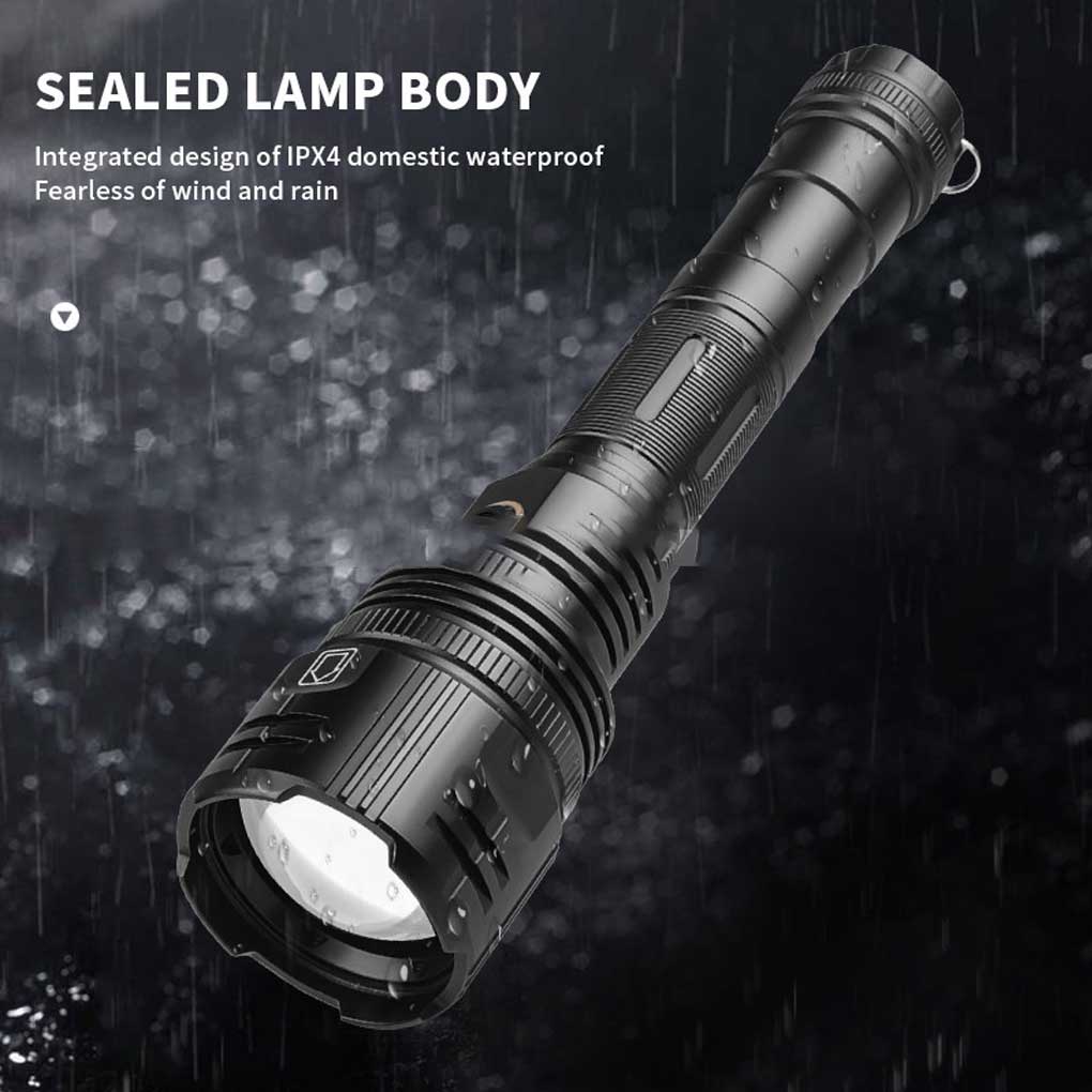 Torch Handheld XHP90 Lamp Camping Working Tactical Portable Flashlight Rechargeable Powerful Outdoors White Multi-use
