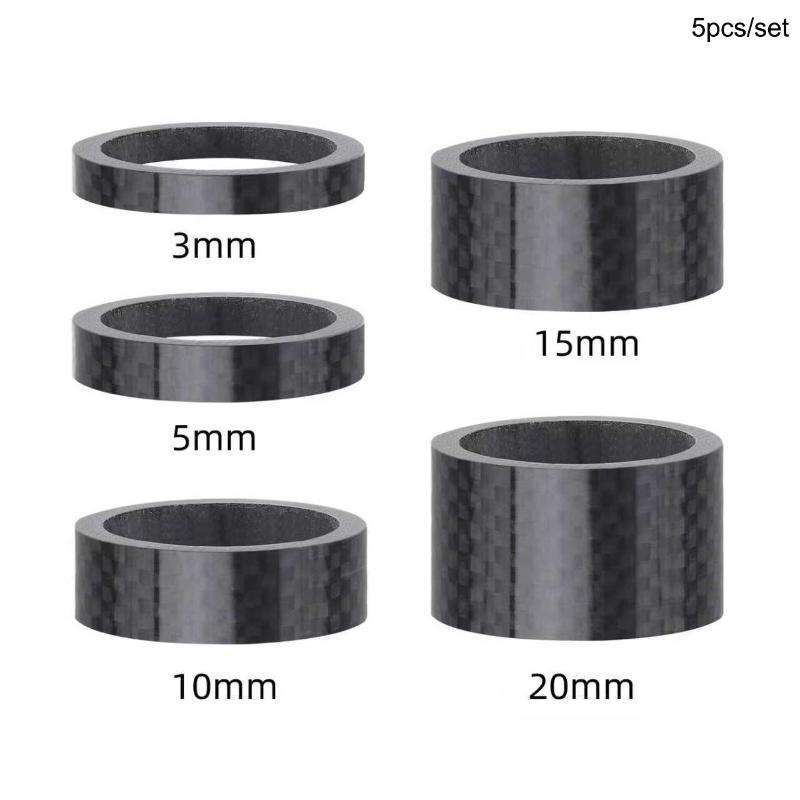 4/5 Stück Fahrrad Carbonfaser Spacer 3/5/10/15/20mm Steuersatz Unterlegscheibe 28,6mm Gabelrohr Spacer Mountainbike Zubehör