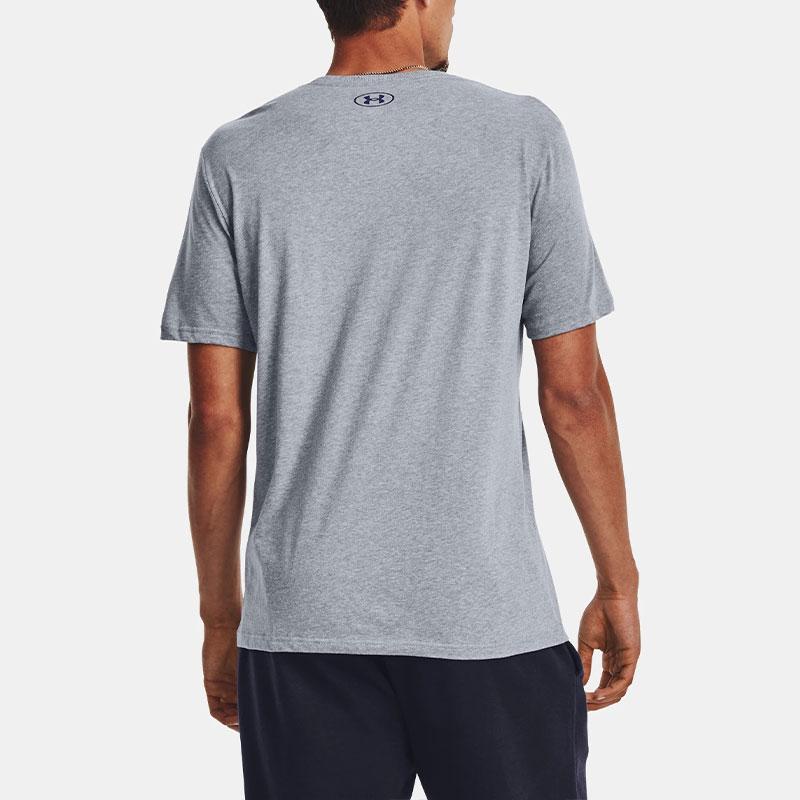 Under Armour Logo Print Breathable Crew Neck Short Sleeve T-Shirt Men Tops Gray 1379451-035