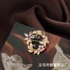 European and American Personalized Flower Brooch Silk Scarf Buckle Hollow Jewelry Butterfly Diamond Geometric Retro Temperament Decorative Brooch