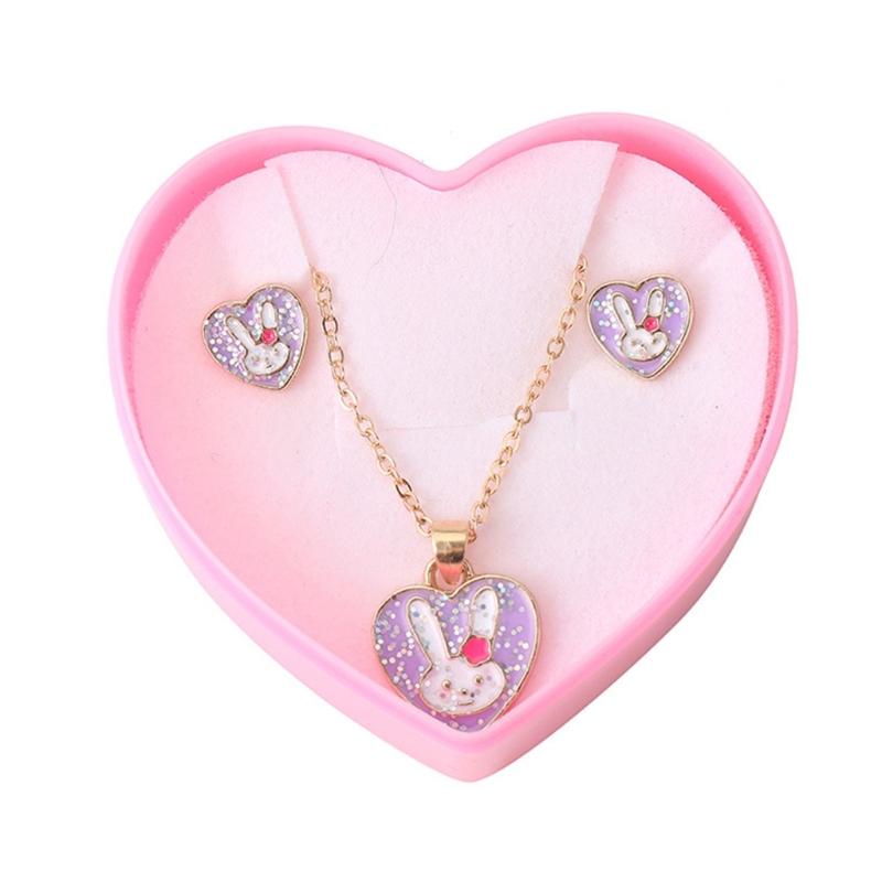 

Unique Rabbit Earrings and Necklace Set for Women and Kids Fashion Jewelry With Comfortable Wear Alloy Materials 1