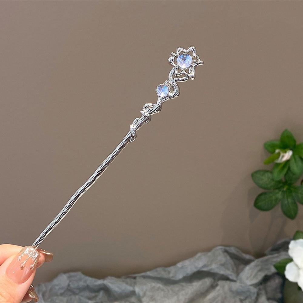 

Роскошная заколка для волос из лунного камня, женская, винтажная, в китайском стиле, с кисточкой, элегантное украшение для волос в виде звезды и бабочки, ювелирный подарок