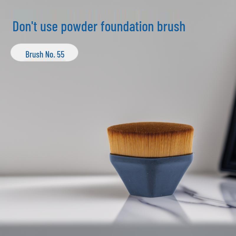 Magic Foundation Brush No. 55 – Seamless Application, Non-Absorbing, Portable for Foundation, Blush, and Concealer. No. 55 светло-розовый