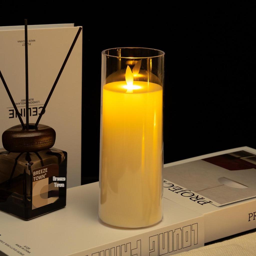 Acrylic Bullet-Shaped Remote-Controlled Flameless Candle Lamp