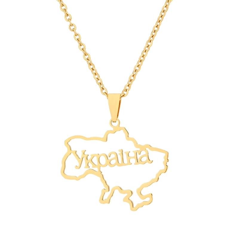 

Fashion Outline Україна Карта Кулон Намисто Для Жінок Дівчата Нержавіюча Сталь Серце Прапор Українська Вечірка Ювелірні Вироби Подарунки Dropship