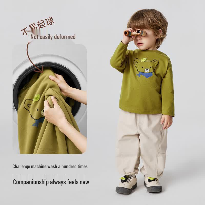 Minibala Unisex Kids' Soft Brushed Cotton Long-Sleeve T-Shirt