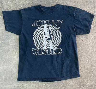 Vtg Johnny Winter In Tour T Shirt Heavy Cotton Black All Size For Men TR443 Unisex T-Shirt
