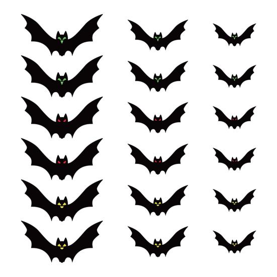 Halloween Hanging Bats Decorations Large Flying Bats with Glowing Eyes for Indoor Outdoor Tree Porch Yard Lawn Home Decor