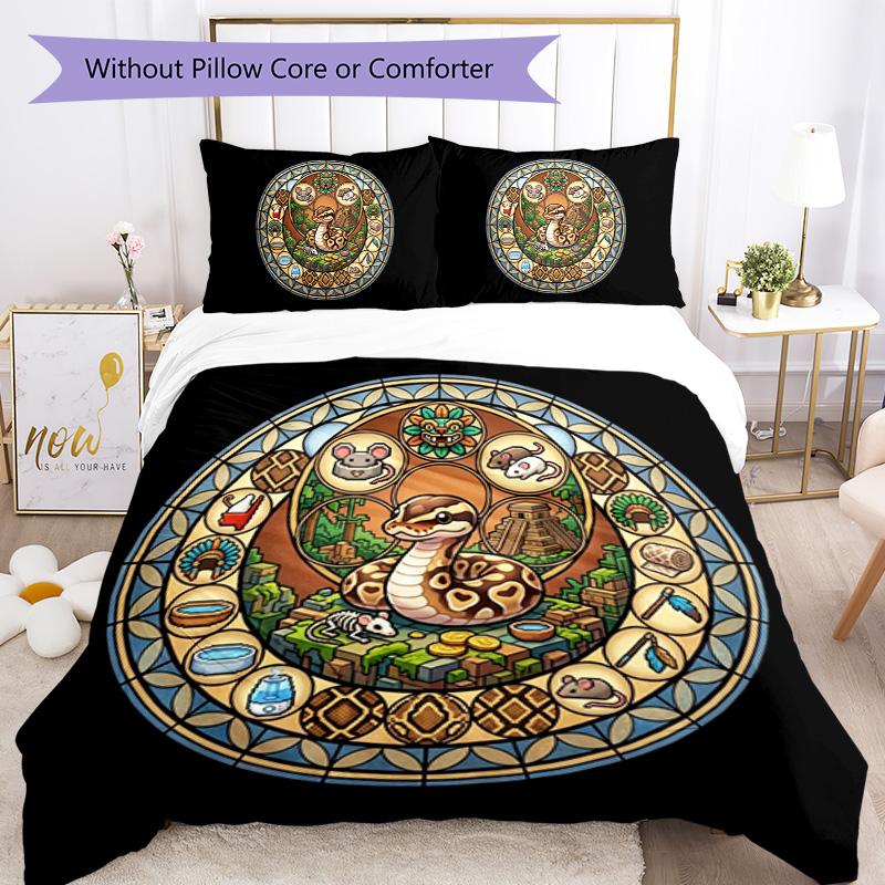 Aztec Snake Mandala Pattern Bedding,Quilt Set Quilt Cover Pillowcase Home Birthday Gift (1*duvet Cover+2*pillowcase,without Core)