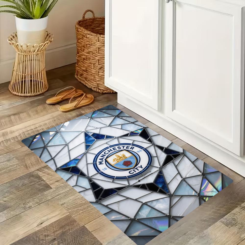 Manchester City Kitchen Floor Mat Long Strip Mat Antislip Machine Washable Suitable For Bathrooms Laundries Home Decoration Carpets