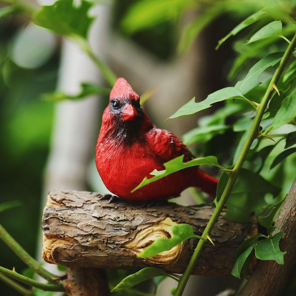 

Decorative Bird Ornament Figurine Wall Mount Miniatures Sculpture Cute Animal Statue Outdoor червоний