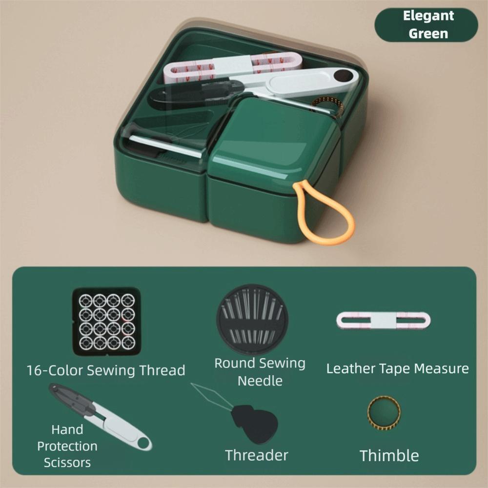 Ideal Kit 16-Spool Sewing Kit Sewing Needles Scissors Sewing Supplies Thread Thimble Needle & Thread Organizer for Beginners
