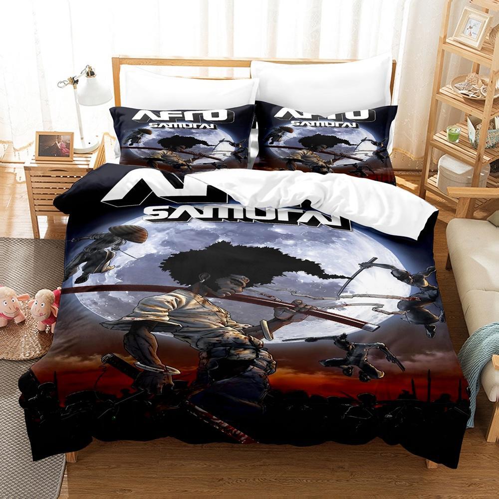 3d Printing Game Afro Samurai Bedding Set Cartoon Anime three-piece set Adult Kid Bedroom Duvet cover Sets 3D Print Kawaii Girls