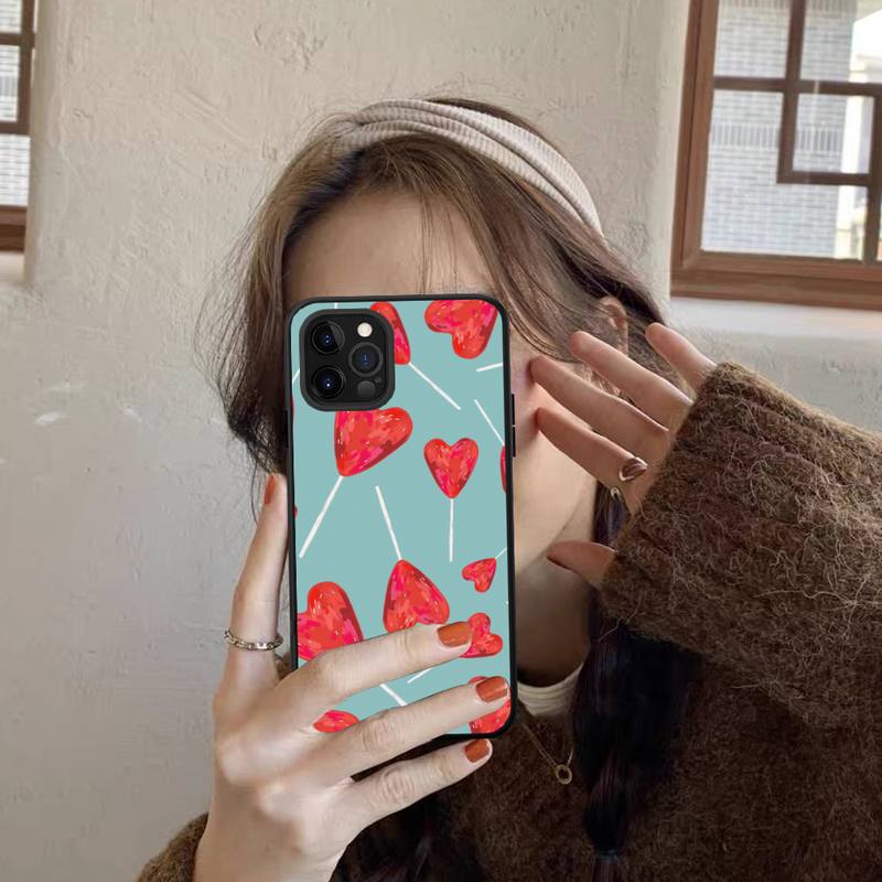 Cute Love Heart Phone Case for iPhone 11 12 13 Mini Pro Max 8 7 6 6S Plus X 5 SE 2020 XR XS Funda Case