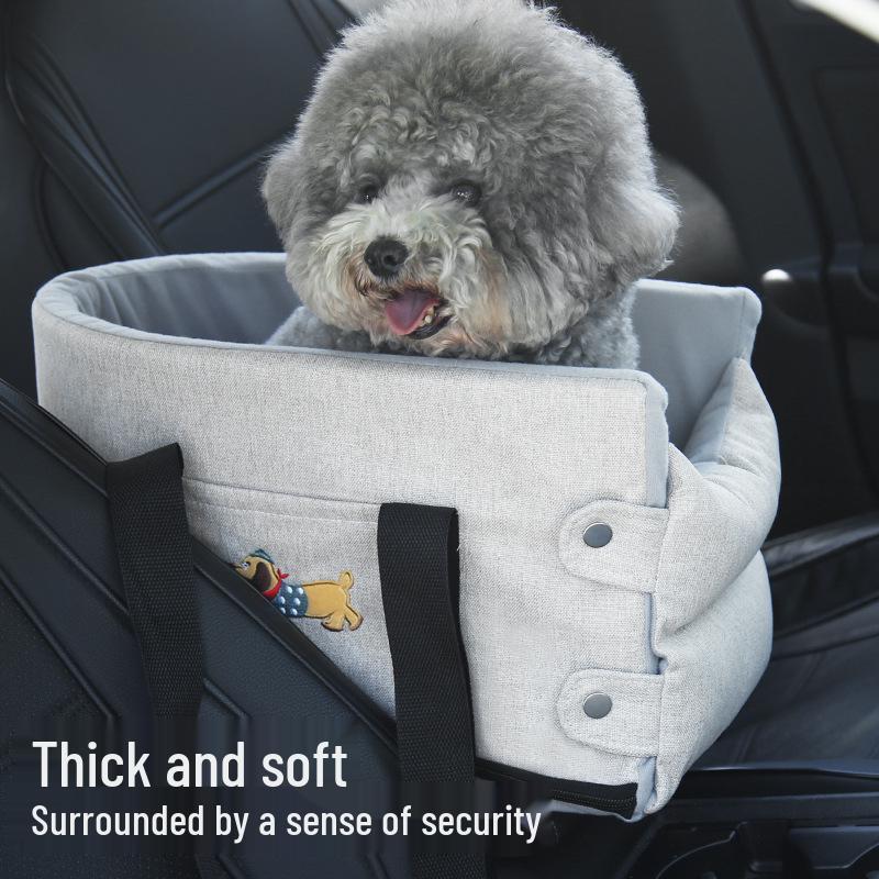 Compact Pet Car Console Bed for Small Dogs and Cats