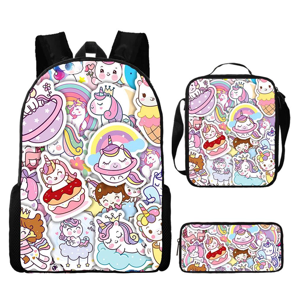 Backpack Unicorn Unicorn Animal Student School Bag, Digital Color Printing Animation Cartoon Backpack