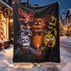 Five Nights At Freddy's Pattern Blanket for Home Decoration, Bed, Sofa, Car Travel, Camping, Suitable for All Seasons, Birthday Christmas Gift