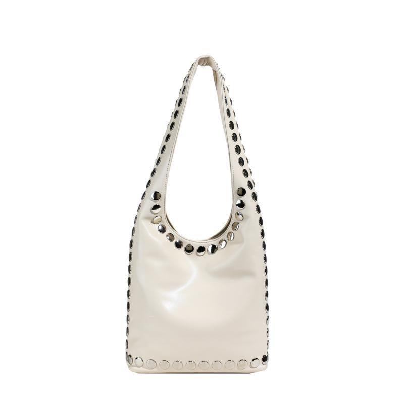 Premium Bag Women's 2025 New Fashion Retro Versatile Casual Shoulder Bag Rivet Tote Bag