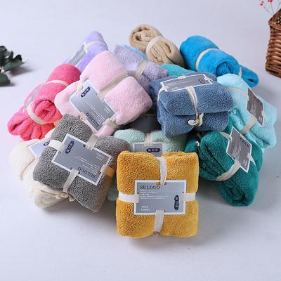 Towel with Hand Salute  Coral Velvet Towel Soft Absorbent Face Towel