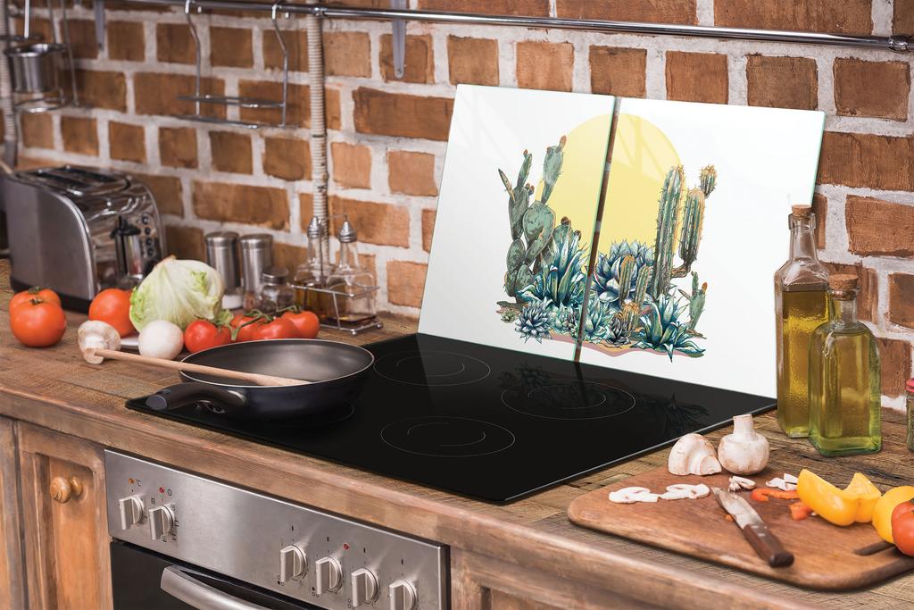 GLAS-KOCHFELDSCHUTZPLATTE 90x52 KAKTUS