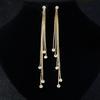 1pcs Women's Linear Long Tassels Diamante Dangle Party Eardrop Earrings
