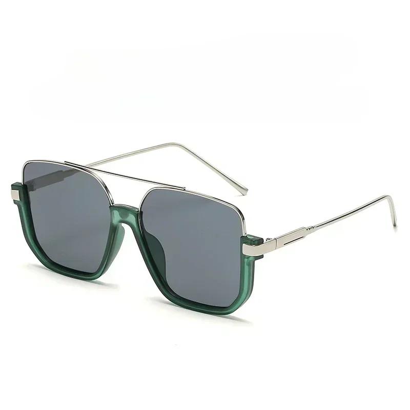 Vintage Oversized Sunglasses Fashion Men Women Square Shades Eyewear Trendy Ins Popular Brand Design UV400 Sun Glasses