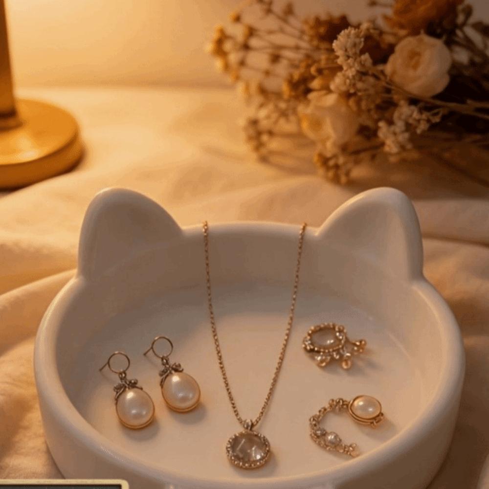 3D Printed Bow Jewelry Plate Cute Jewelry Holder Holder for Necklaces Jewelry Organizer  Home Decor