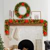 Door Wreath 2.7m Festive Adjustable Realistic Decoration Christmas Artificial Winter Wreaths For Indoor Outdoor Wall Railing