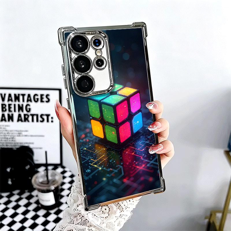 Rubik Cube Formula Spoofs Math Soft Phone Case For Samsung Galaxy S26 Ultra S25 Edge S24 FE S23 Plus S22 S21 + S20 Plating Anti-