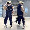 Boys' Spring and Autumn Suits, Casual Zippers, Children's Boys, Handsome, Big Children, Western Style Two-piece Autumn