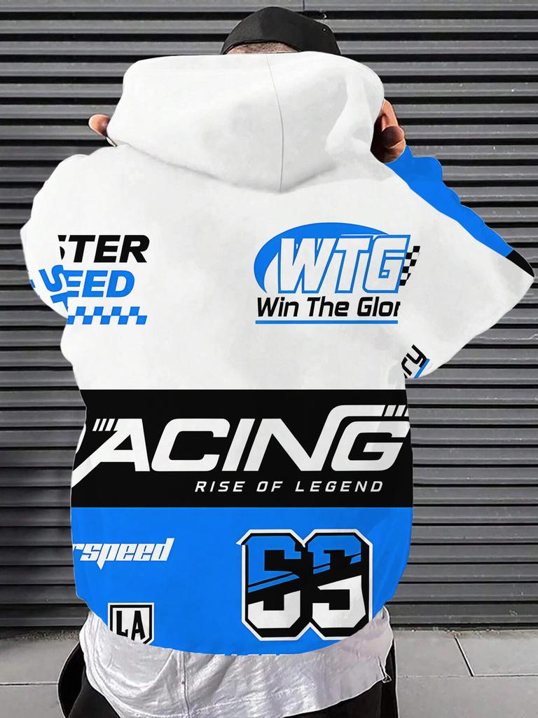 Winter and Autumn Men's Warm Hooded Sweatshirt with 3D Printings - Casual Fashionable Outdoor Streetwear Clothing