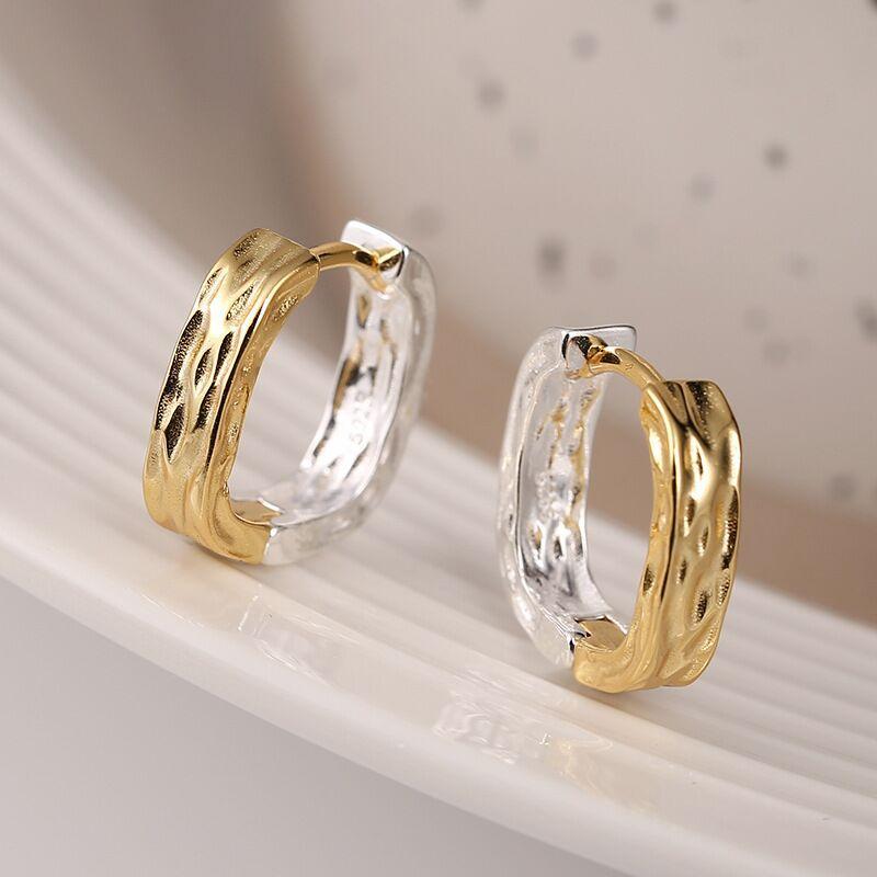 Xiaomi 925 Sterling Silver Vintage Gold Silver Square Earrings For Women Trendy Earring Jewelry Prevent Allergy Party Accessories Gift