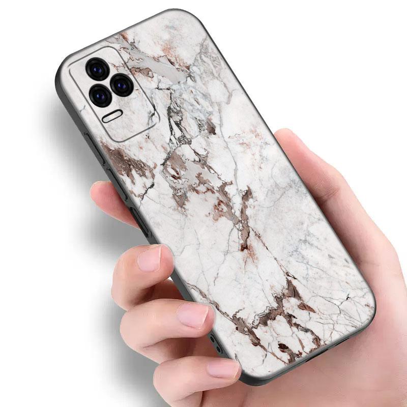 Xiaomi POCO F2 F3 M2 M3 M4 X3 X4 Pro NFC F4 GT 5G F1 X2 C3 C31 C40 M5S için Siyah ve Beyaz Mermer Telefon Kılıfı TPU Siyah Kapak