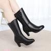 Fashion AIYUQI Women Winter Boots High Quality Cow Leather Long Winter Boots High Heel Wool Warm Female Tassel Boots