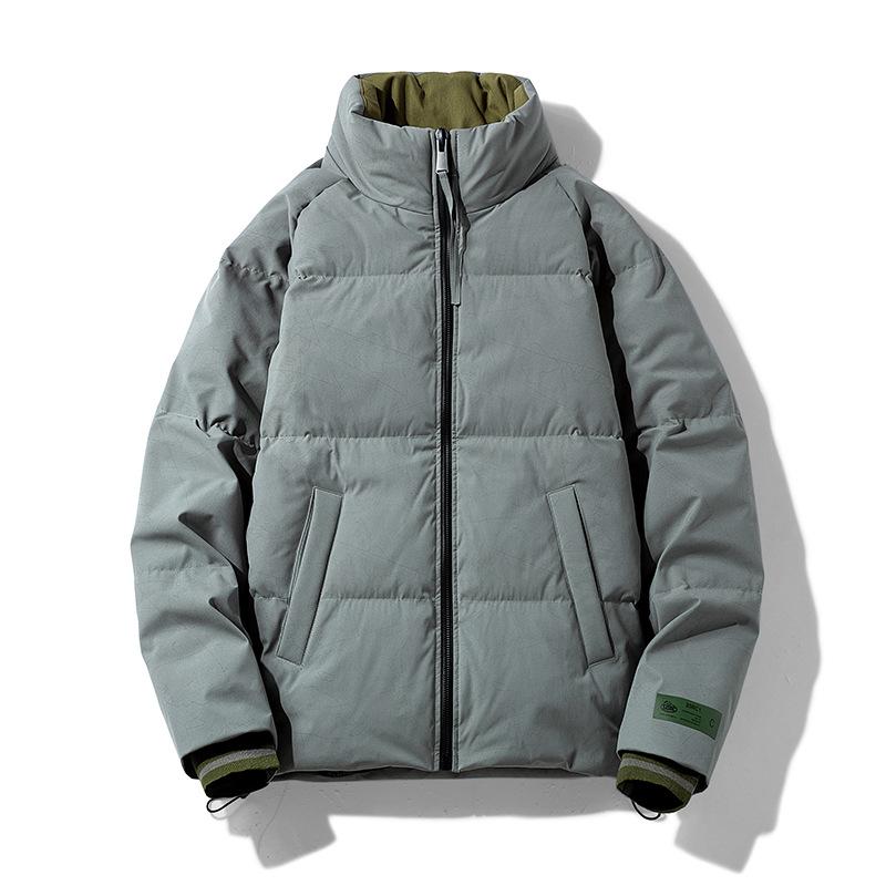 2025 New Winter White Duck Down Fake Two Pieces Down Jacket Men's Simple Warm Down Jacket Jacket Badge Casual Cotton Jacket