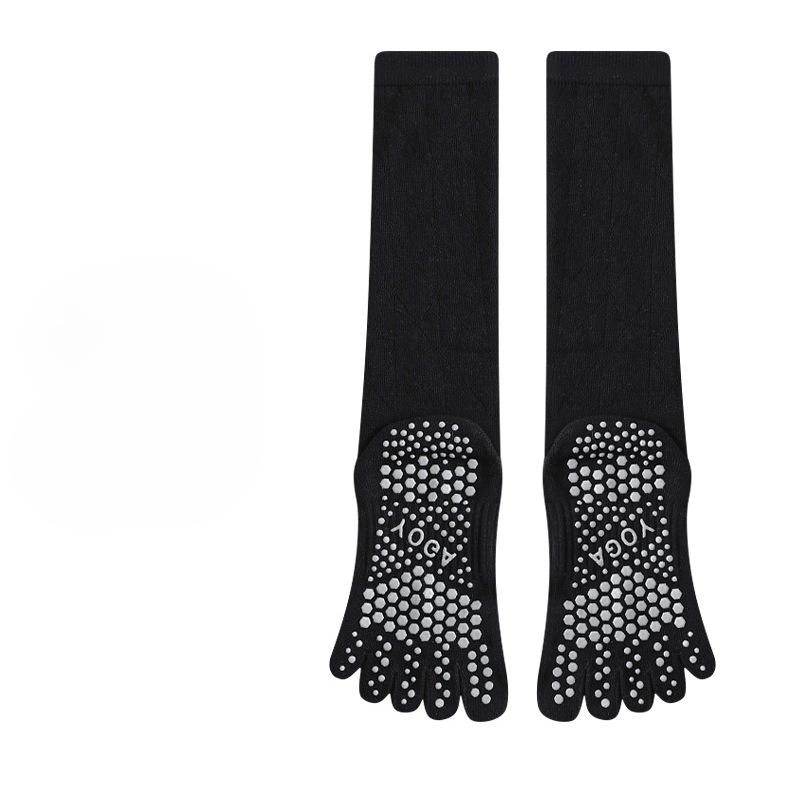 Fashion Sports Five Finger Yoga Socks Women Anti Slip Sweat Absorption Long Tube Stockings Pilates Sports Fitness Pressure Socks