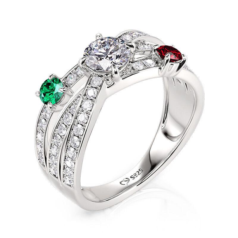 Double-layer cross ring light luxury heavy industry index finger ring New niche blue zircon ring 10