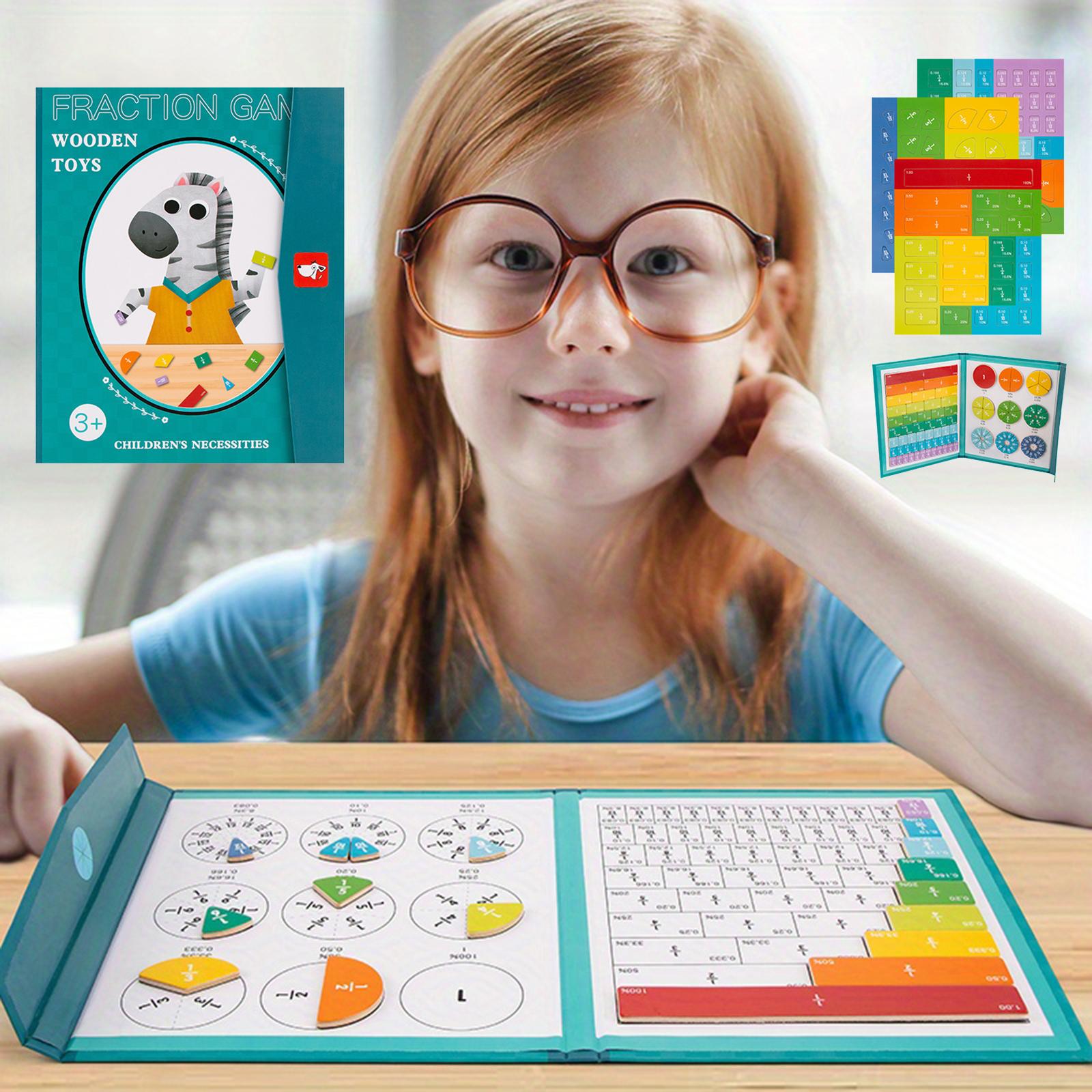 

Детские магнитные учебные пособия по дробям Пазл из полосок дробей, Обучающий пазл Учебные пособия по математике Учебные инструменты, Стираемый акварельный фломастер 5 мл One Size