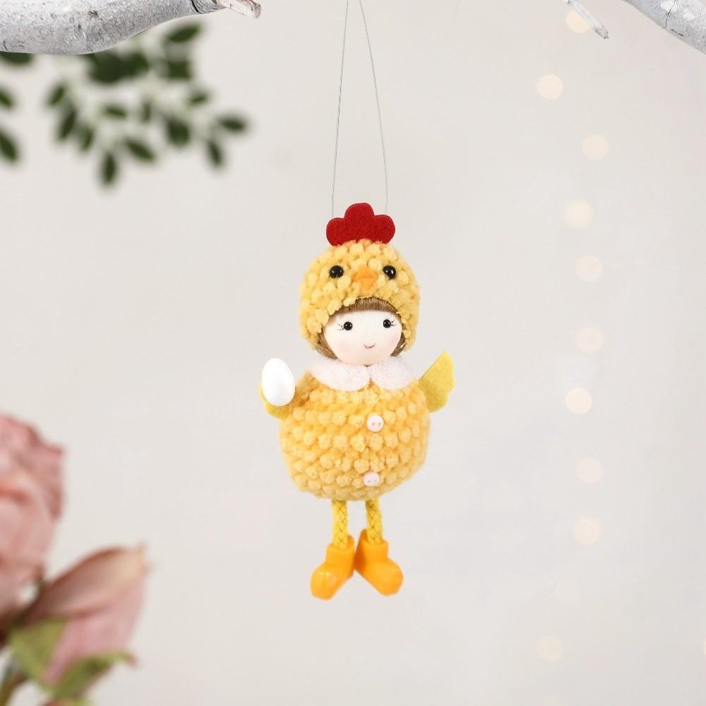 Cute Easter Chick Pendant Soft Plush Cartoon Chick Doll Easter Eggs Hanging Ornaments  Easter Party