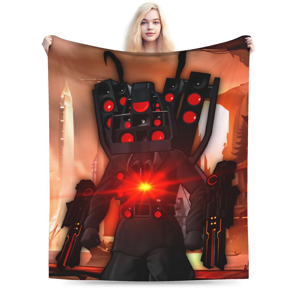 Dark Titan Speakerman Skibidi Toilet Blanket Quality Warm Soft Throw Blanket Winter Boy Girl Home Decor Funny Bedspread