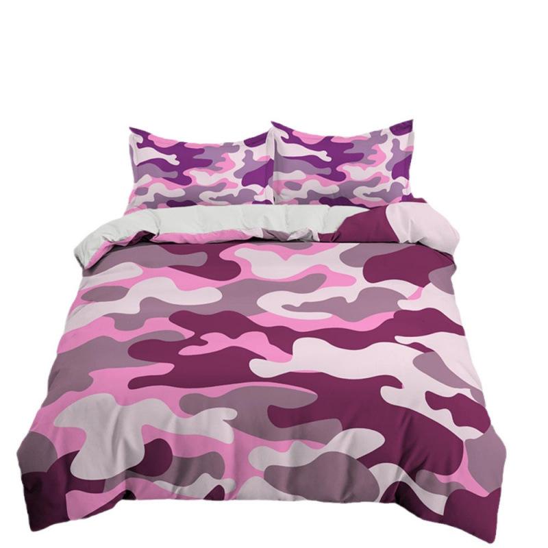 Fashion Camouflage Pattern Three-Piece Set Geometric Plaid Bed Sheet Quilt Cover Pillowcase Bedding Kit