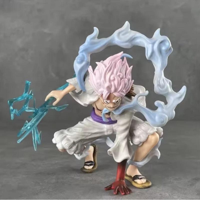 One Piece Gk Squatting Lightning Sun God Nikalufei Second Class Fruit Awakening Anime Handmade Model Ornament