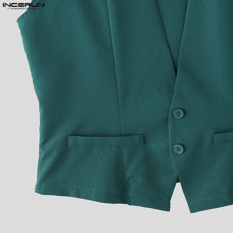 INCERUN Two Pieces Men V Neck Thin Sleeveless Vest and Pleated Shorts Clothing Sets